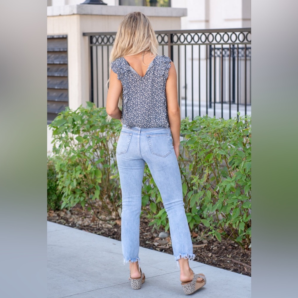 NEW Vervet by Flying Monkey Bella Sunfaded Crisscross Kick Flare Jeans Size 26